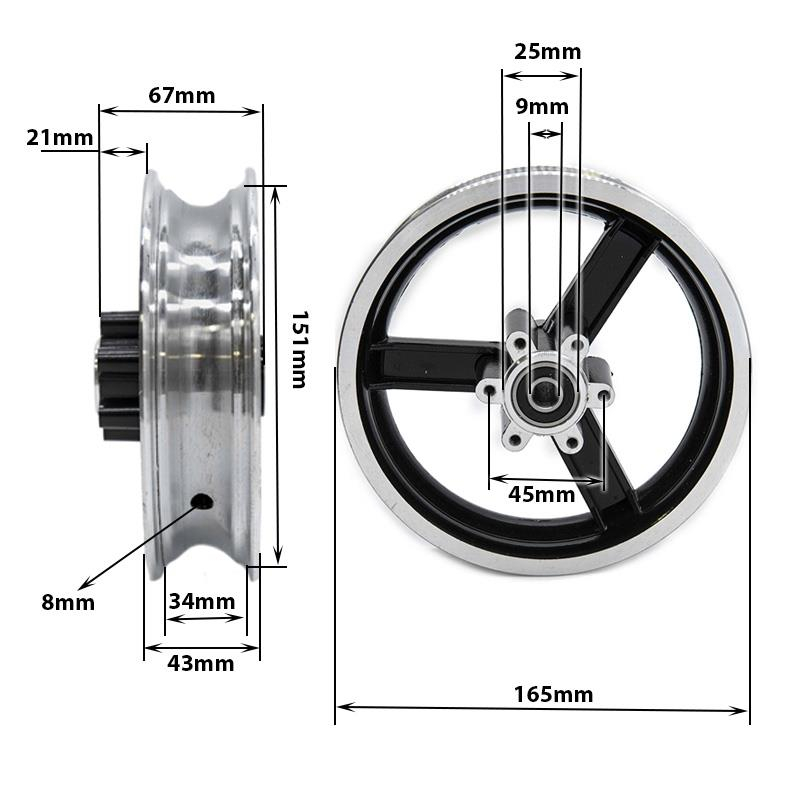 Jantă 10 inch cu frana pe disc pentru Kugoo Kirin M4 [4]