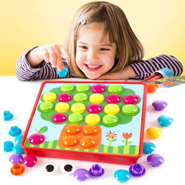 Joc de creație, Game Time - Button Idea, cu 12 planșe și 45 de butoane colorate, Multicolor, + 3 ani [2]
