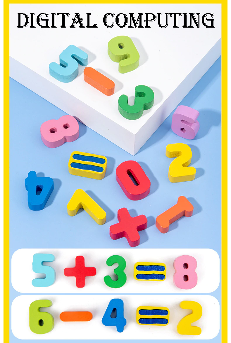 Joc din Lemn Educational Montessori 5 in 1 Puzzle Incastru Joc de pescuit, Fructe, Animale, Cifre, Vehicule [7]