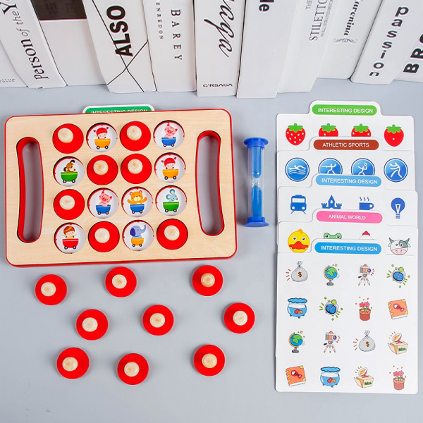 Joc educativ Montessori pentru memorie „Memory Chess”, Mattelot Toys [3]