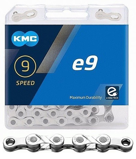 Lant KMC E9 Silver 9 viteze, 122 zale, Ebike, Argintiu [1]