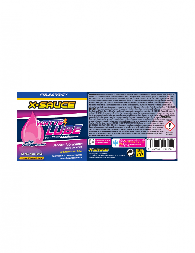 LUBRIFIANT GEL LANT X-SAUCE WATTS LUBE INOVATIV 125 ML [2]
