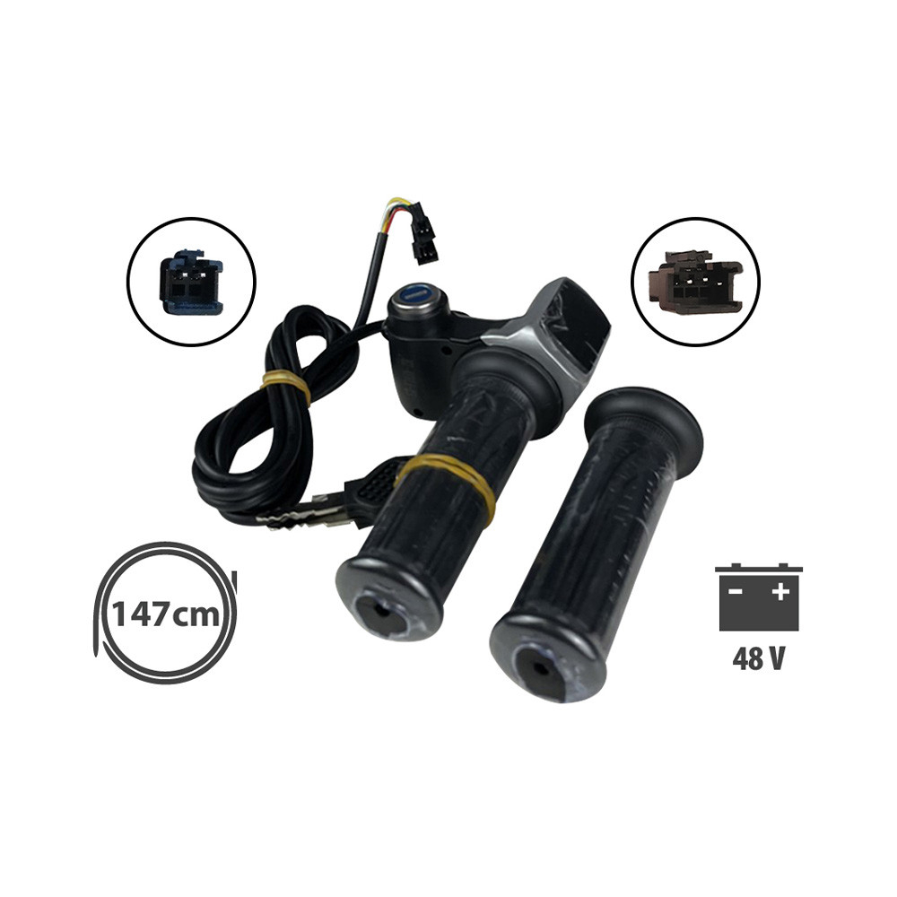 Maneta acceleratie cu display LED si cheie pentru bicicleta si trotineta electrica 48V [4]