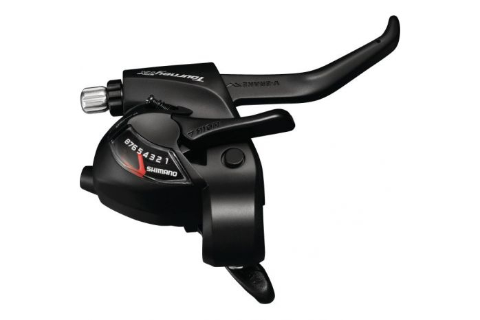Maneta schimbator-frana Shimano Tourney TX, ST-TX800-R, dreapta-spate, 8 Viteze, cablu 2500mm, EZ-FIRE PLUS, pentru V-Brake, negre [1]