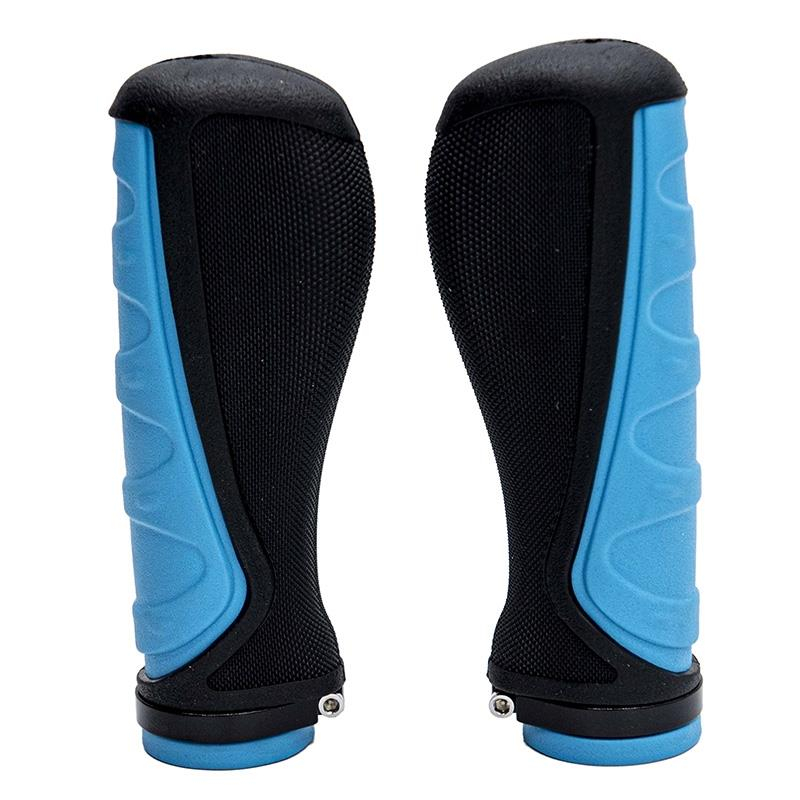 Mansoane ergonomice gripuri pentru trotineta electrica Negru-Albastru cu inel de blocare [1]