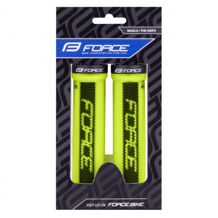 Mansoane Force Logo din cauciuc cu locking, fluo/negru [2]