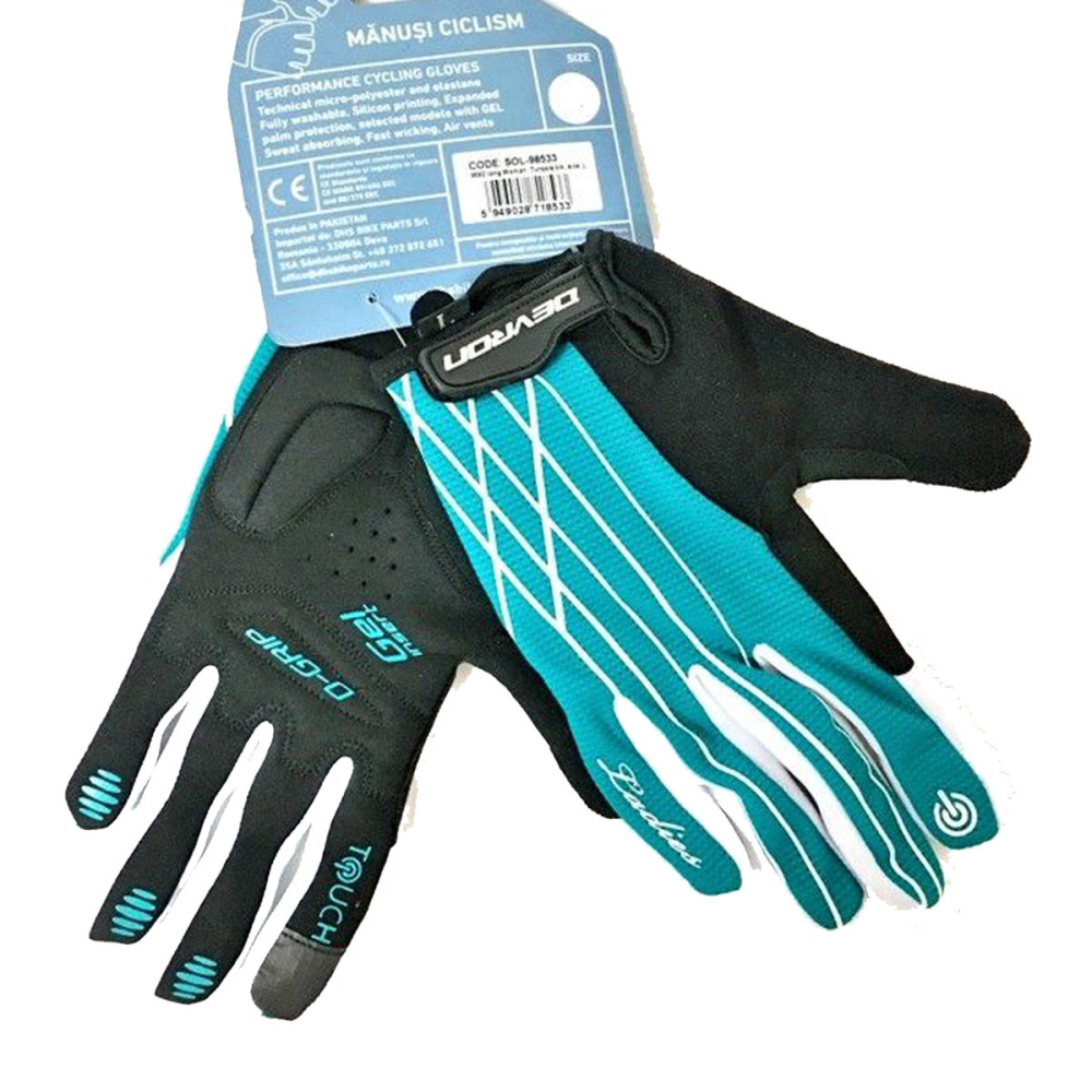 Manusi Ciclism Devron 9582 Ladies Touch D-Grip - XS, Turcoaz - Reambalat [4]