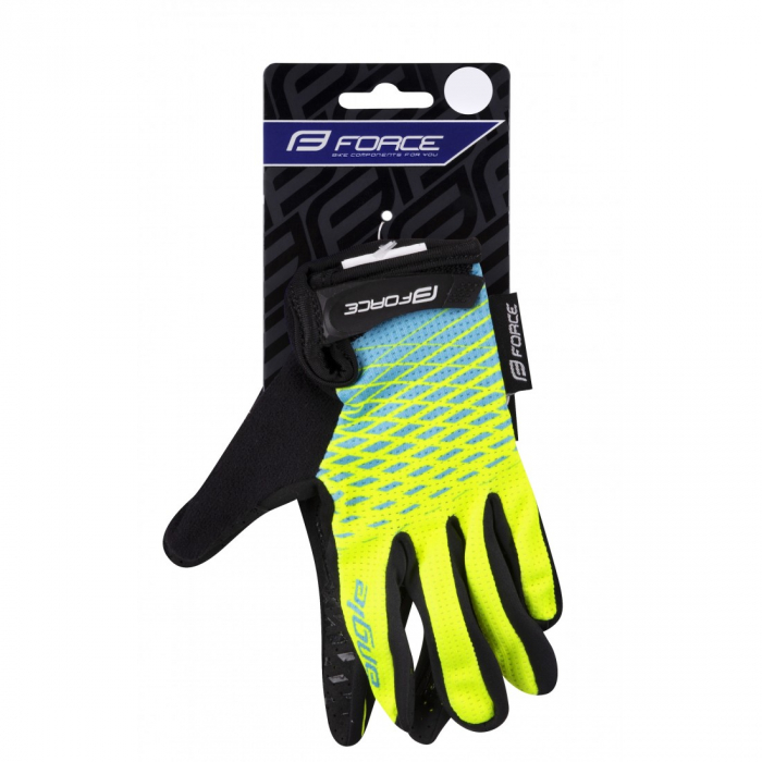 Manusi de vara Force Kid MTB Angle Fluo/Albastru XL [2]
