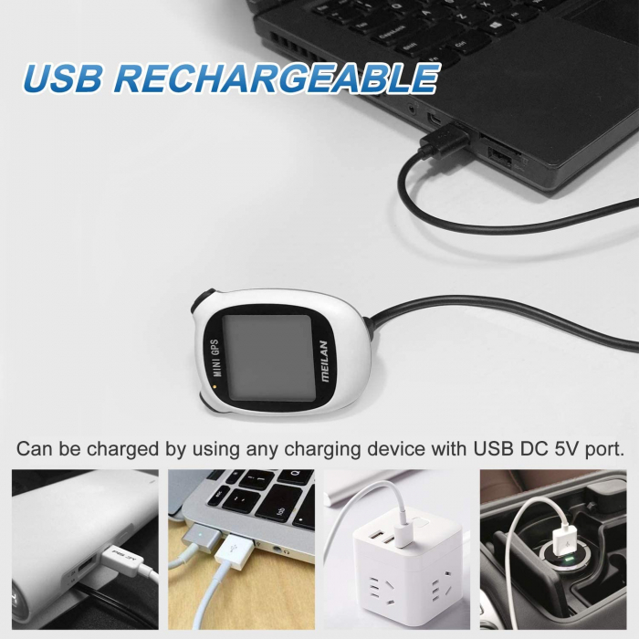 Ciclocomputer GPS pentru bicicleta Meilan M3 mini, Baterie reincarcabila 400 mAh, Rezistenta la apa IPX5, Ecran LCD (Alb) [3]