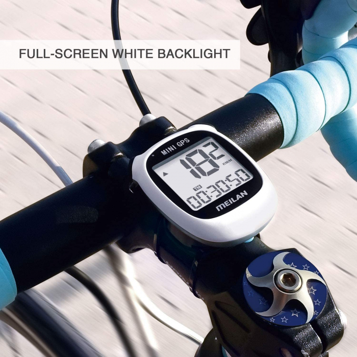 Ciclocomputer GPS pentru bicicleta Meilan M3 mini, Baterie reincarcabila 400 mAh, Rezistenta la apa IPX5, Ecran LCD (Alb) [2]
