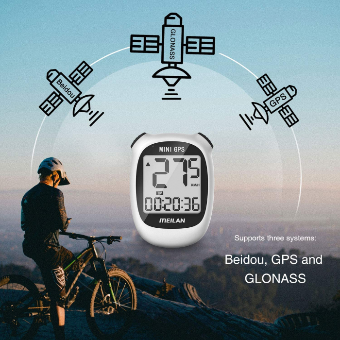 Ciclocomputer GPS pentru bicicleta Meilan M3 mini, Baterie reincarcabila 400 mAh, Rezistenta la apa IPX5, Ecran LCD (Alb) [4]