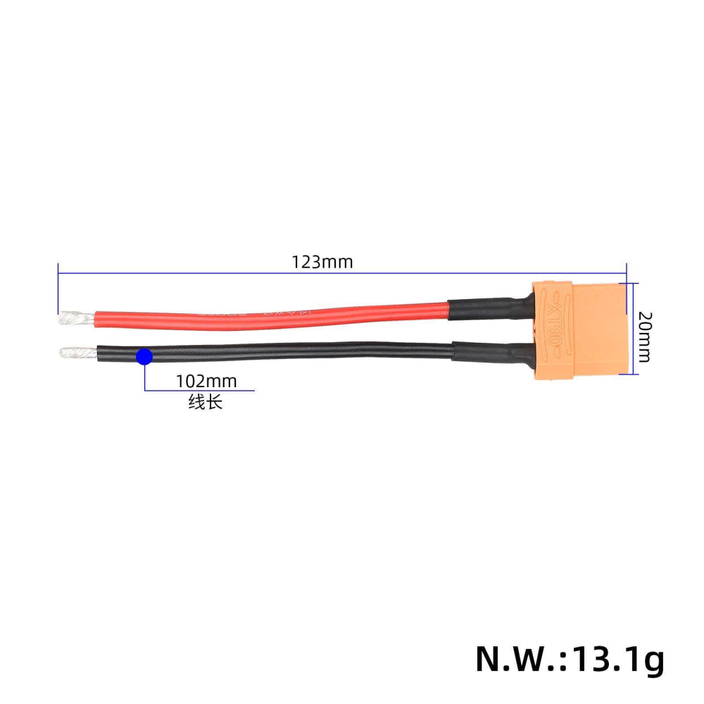 Mufa XT90 cu cablu (10cm) M/F [2]