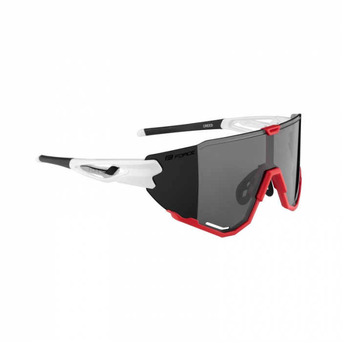 Ochelari Force Creed alb/rosu, lentila neagra oglinda [2]