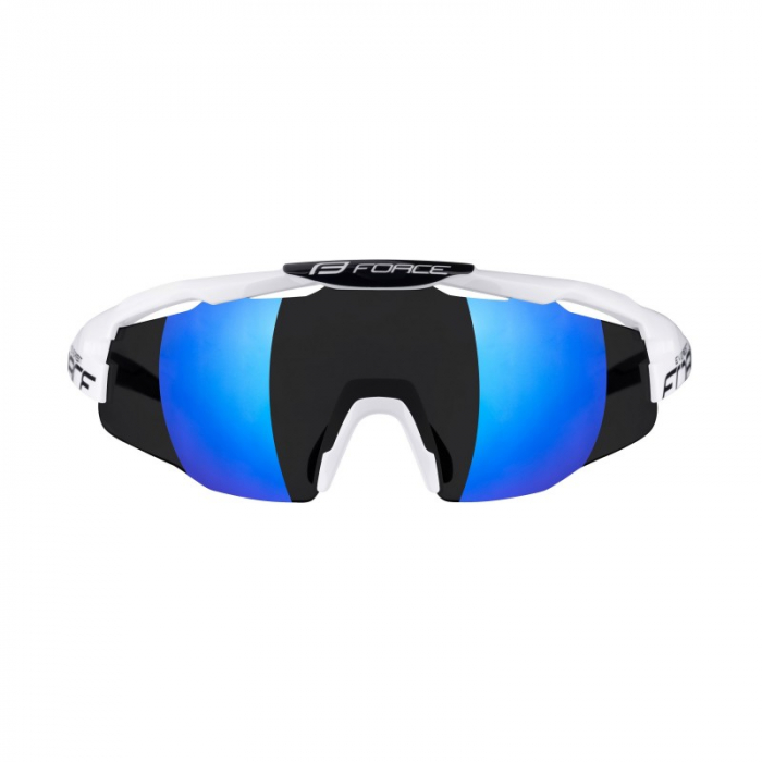 Ochelari Force Everest alb/negru, lentila albastra oglinda [3]