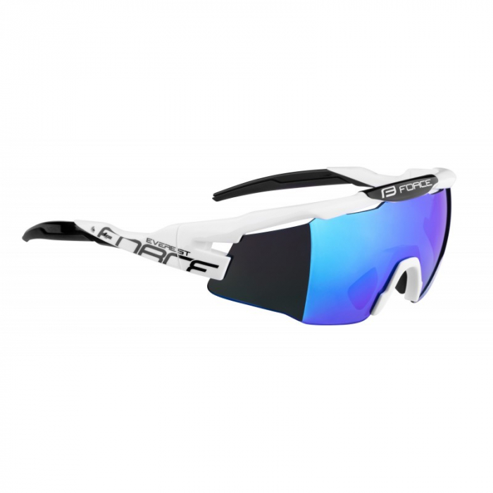 Ochelari Force Everest alb/negru, lentila albastra oglinda [2]