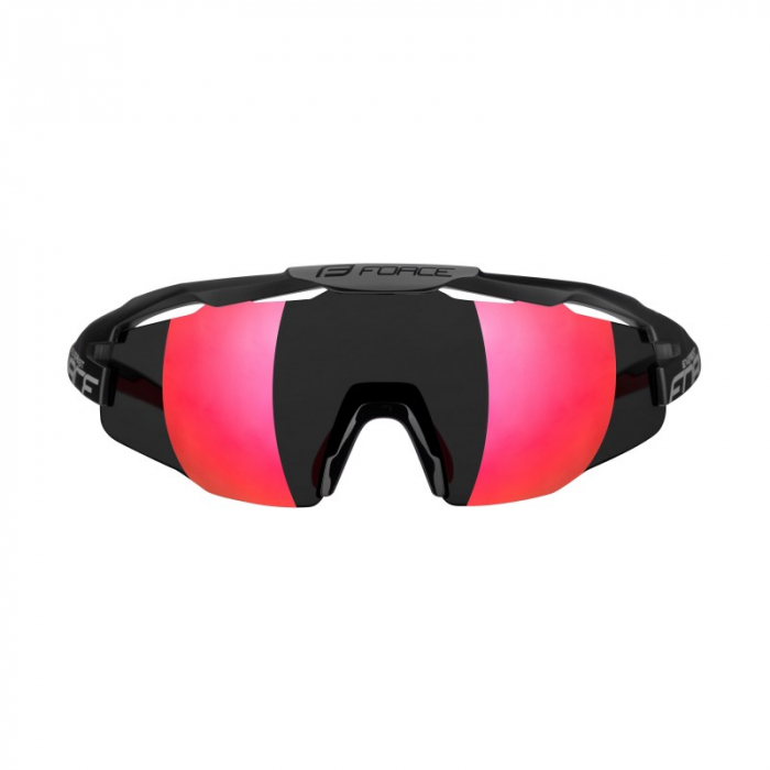 Ochelari Force Everest negru mat, lentila rosie oglinda [3]