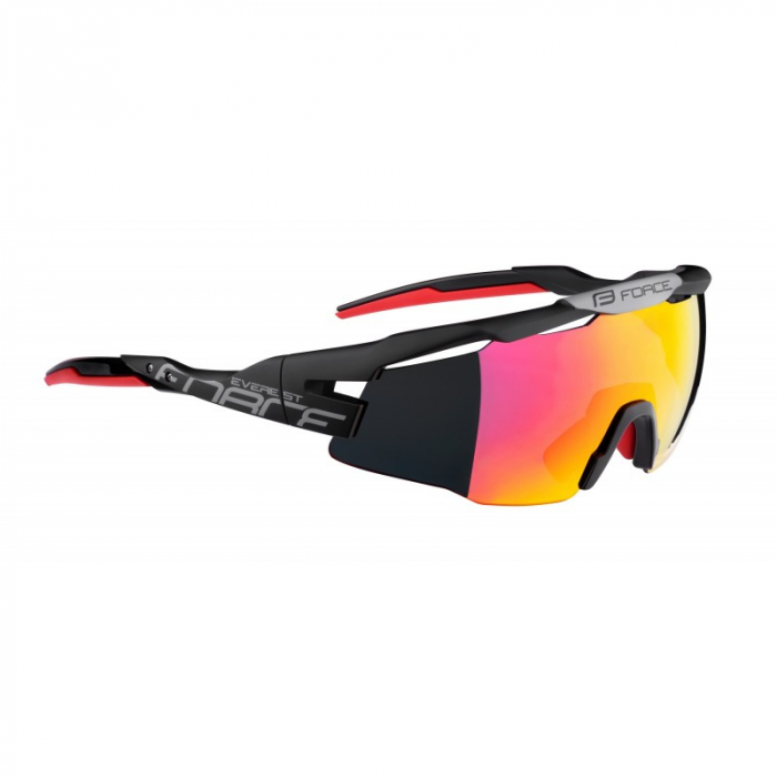 Ochelari Force Everest negru mat, lentila rosie oglinda [2]