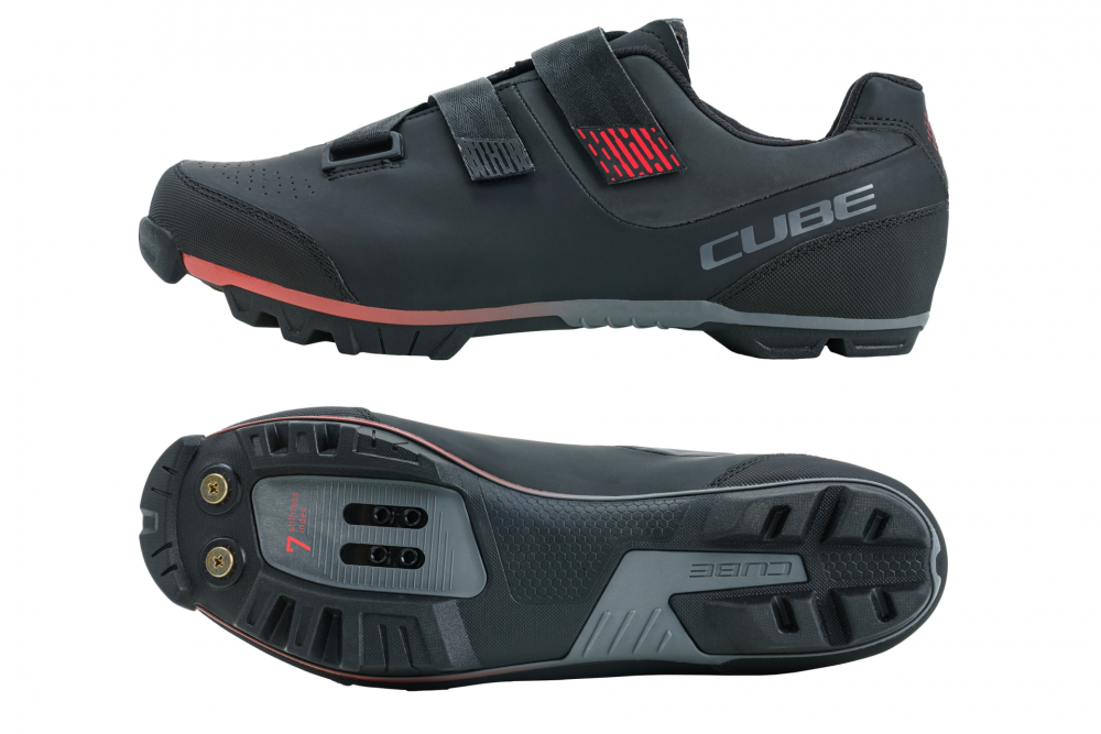 PANTOFI CICLISM CUBE SHOES MTB PEAK BLACK RED 42 [3]