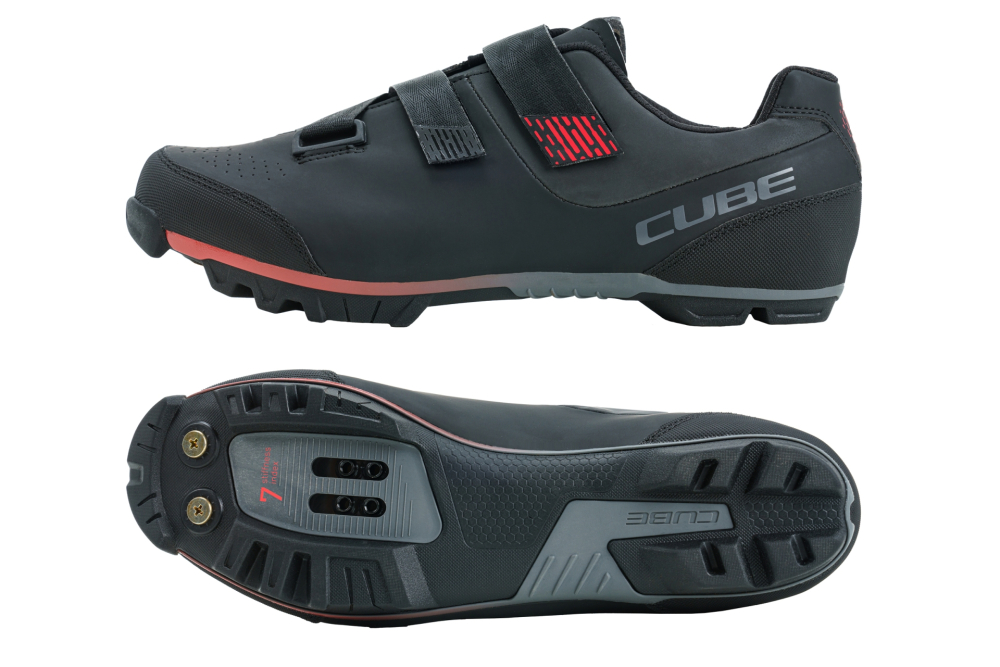 PANTOFI CICLISM CUBE SHOES MTB PEAK BLACK RED 43 [3]
