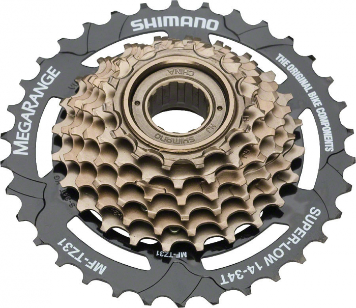 Pinioane Filetate Shimano Tourney Tz-50 Megarange, 14-34T, 7Vit, Maro-Nrg(Tz31) [1]