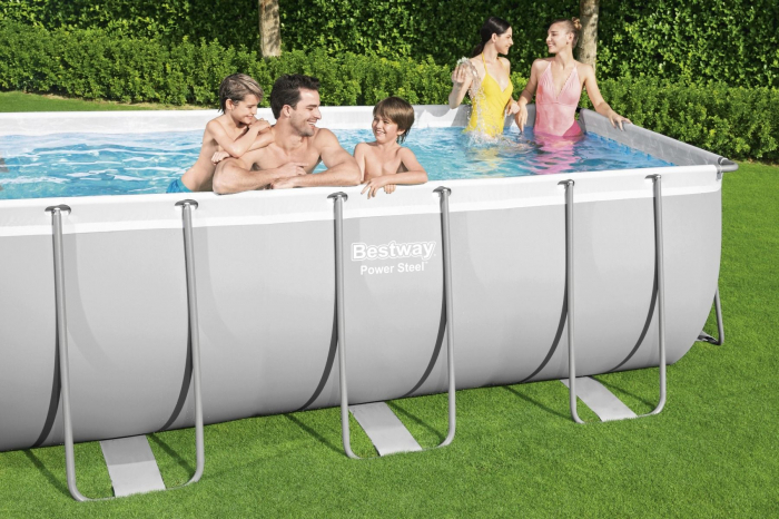 Piscina cu cadru metalic  BESTWAY Power Steel, drepunchiulara, 404cm X 201cm X 100cm [3]