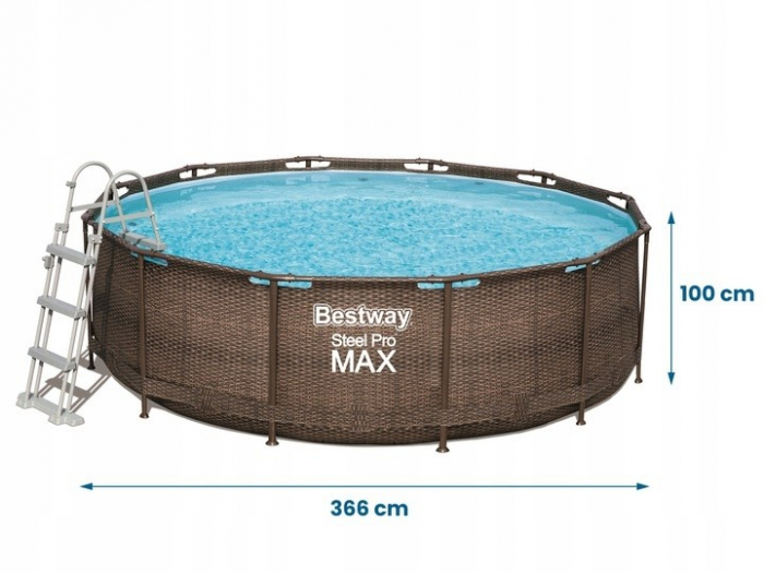 Piscina cu cadru Bestway Steel Pro Max Rattan 366 x 100 cm cu accesorii [4]