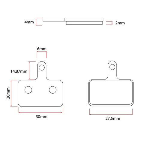 Placute frana ceramice RT004 (compatibile SHIMANO B05S-RX) (2 perechi) [3]