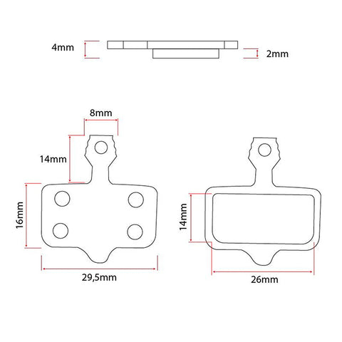 Placute frana ceramice trotineta electrica compatibil NUTT (2 pistoane) - 2 perechi [2]