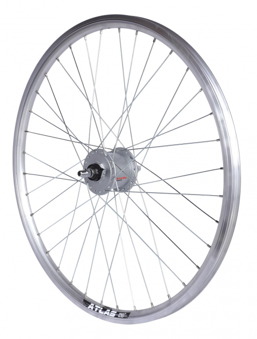 Roata Fata 26" Cerurirm, Janta Dubla Atlas, 559X18, Butuc Dinam Shimano Nexus, 36H, Argintie [2]