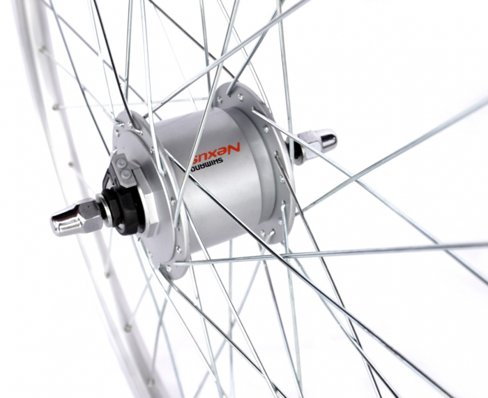 Roata Fata 26" Cerurirm, Janta Dubla Atlas, 559X18, Butuc Dinam Shimano Nexus, 36H, Argintie [3]