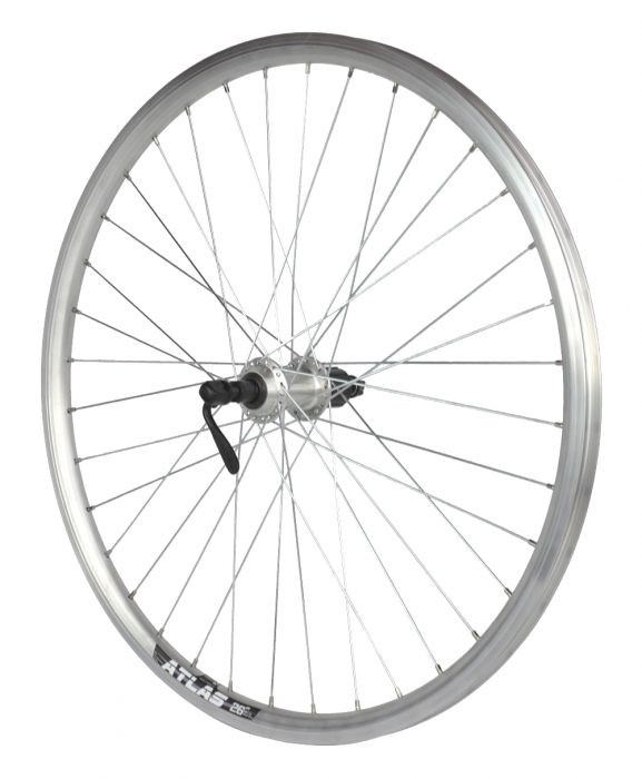Roata Spate 26" Cerurim, Janta Dubla Atlas, 559X18, Butuc Shimano, V-Brake, 36H, Argintie [2]