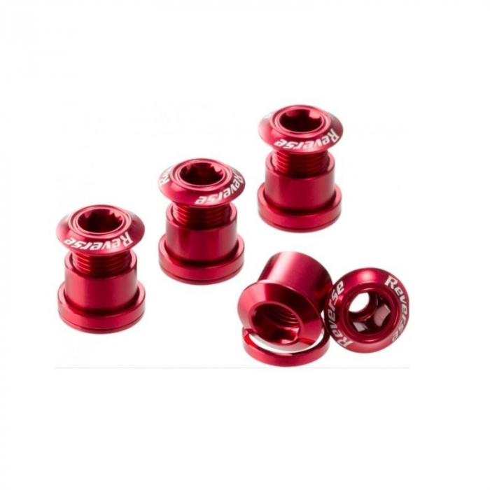 Set 4 suruburi angrenaj Reverse Chainring Bolt Rosii [2]