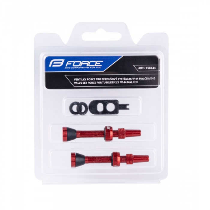 Set Valve Tubeless Force 2xFv 44mm Rosii [2]