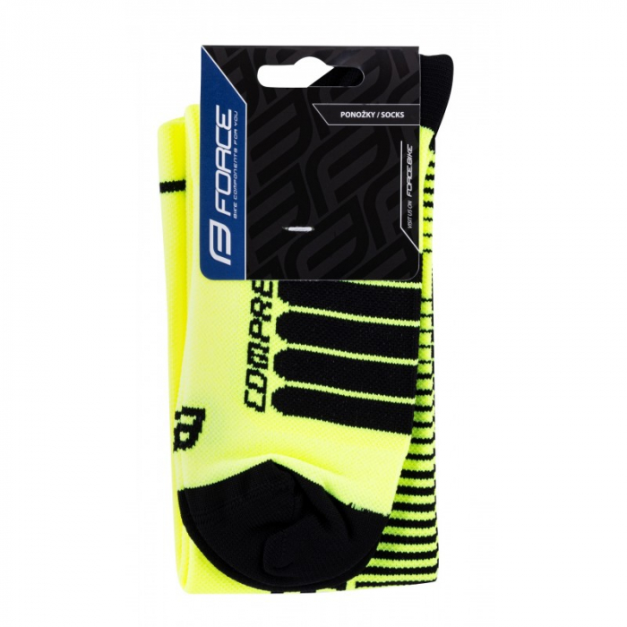 Sosete lungi Force Compress, negru/fluo, L-XL (42-47) [2]