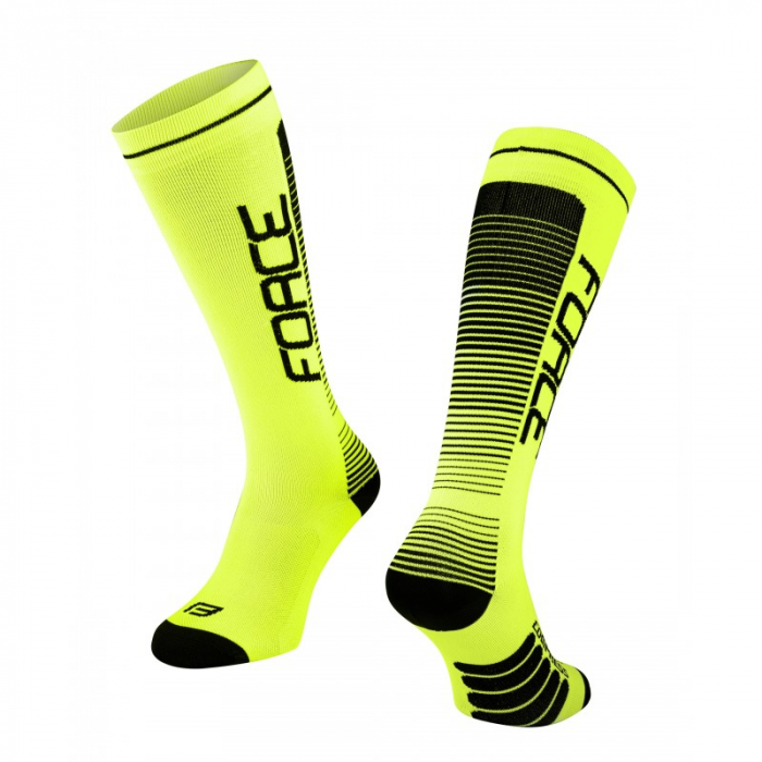 Sosete lungi Force Compress, negru/fluo, L-XL (42-47) [1]