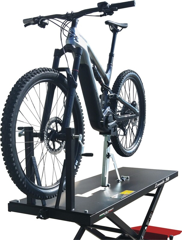 STAND REPARATIE BICICLETA BIKE LIFT FOOT PUMP SCISSOR MULTI-SERVICE  LIFT LEVANTE 50 Negru/Rosu [2]