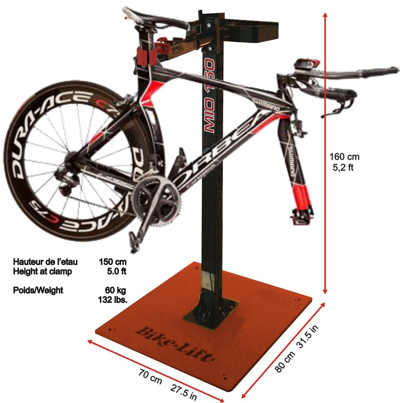 STAND REPARATIE BICICLETA BIKE LIFT WITH BASE MIO-150/2 DOUBLE CLAMP - FULL OPTIONALS Negru/Rosu [3]