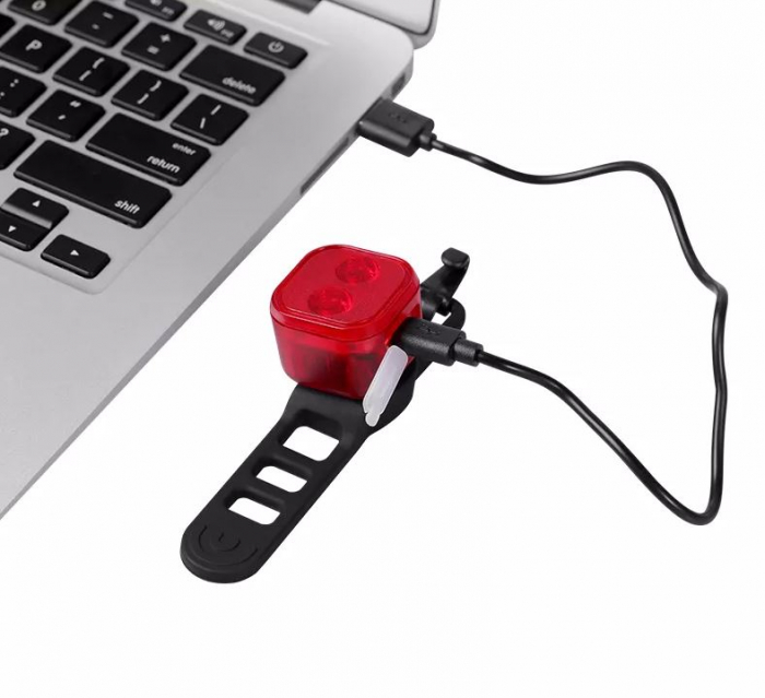 Stop Led Bicicleta Gaciron W07R, Putere 15 Lumeni, Incarcare USB, Baterie 200 mAh, 4 moduri iluminare, Impermeabilitate IPX4 [3]