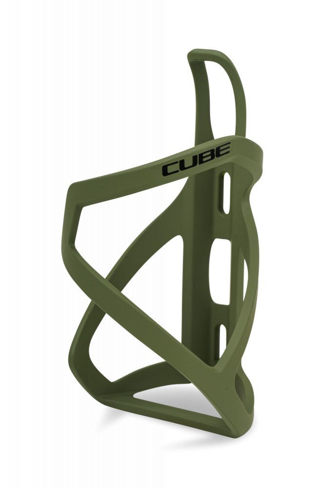 SUPORT BIDON CUBE BOTTLE CAGE HPP LEFT-HAND SIDECAGE MATT BLACK - GLOSSY OLIVE [1]