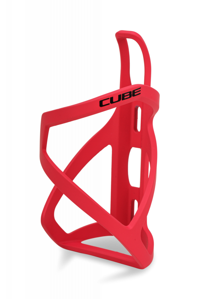SUPORT BIDON CUBE BOTTLE CAGE HPP LEFT-HAND SIDECAGE MATT BLACK - GLOSSY RED [1]