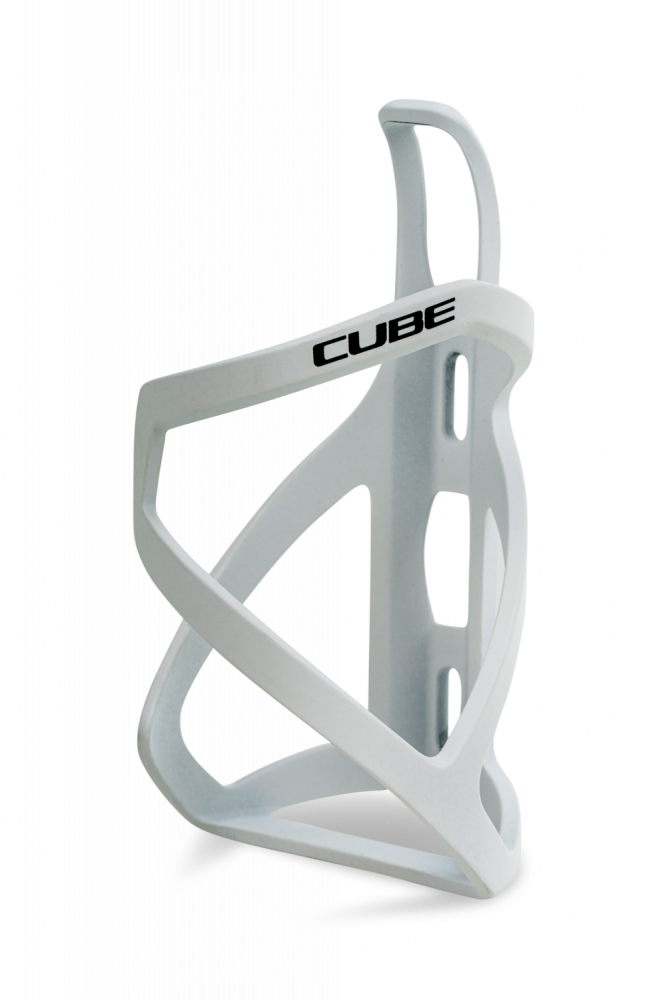 SUPORT BIDON CUBE BOTTLE CAGE HPP LEFT-HAND SIDECAGE MATT BLACK - GLOSSY WHITE [1]
