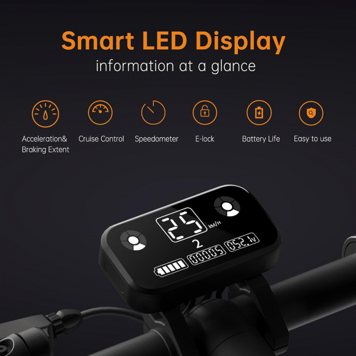 Trotineta Electrica Navee N65 Viteza maxima 25km/h, Autonomie maxima 65Km, Motor 500W, acumulator 48V 12.5Ah, Roti 10" [8]