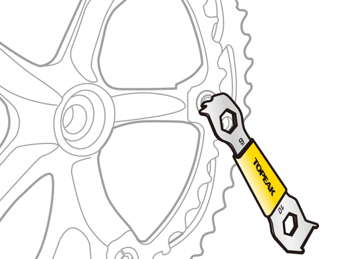 Unealta Cheie Angrenaj Topeak Chainring Nut, Tps-SP11 - Argintiu-Galben [4]
