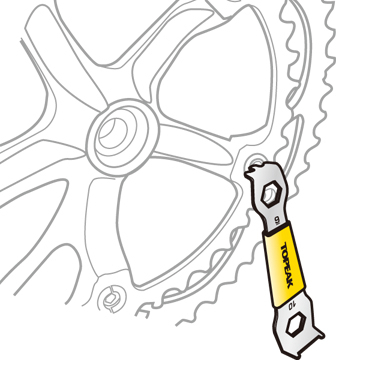 Unealta Cheie Angrenaj Topeak Chainring Nut, Tps-SP11 - Argintiu-Galben [2]