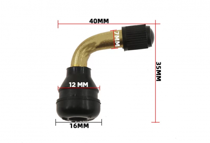 Valva tubeless curbata 90 grade pentru trotinete electrice PVR40 [2]