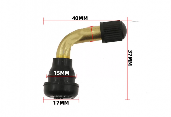 Valva tubeless curbata 90 grade pentru trotinete electrice PVR60 [2]