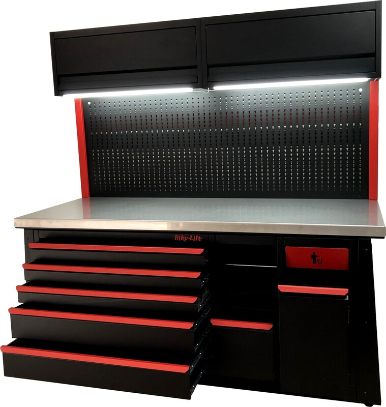 WORKSTATION BIKE LIFT WITH IRON TABLETOP 200X80X100cm [2]