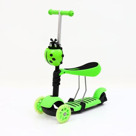 Trotineta evolutiva Scooter 3 in 1 cu lumini LED pentru copii - Albastra [3]
