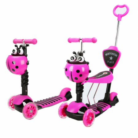 Trotineta evolutiva Scooter 5 in 1 pentru copii - Roz [1]