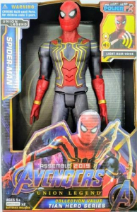 Figurina erou tip Avengers Marvel, Spiderman, culoare rosu, articulatii flexibile, iluminare led, dimensiune 30 cm [0]